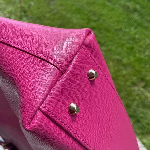 Coccinelle Codice Lavorazione No 8 Saffiano Leather Purse Pink Tote - Picture 12 of 16
